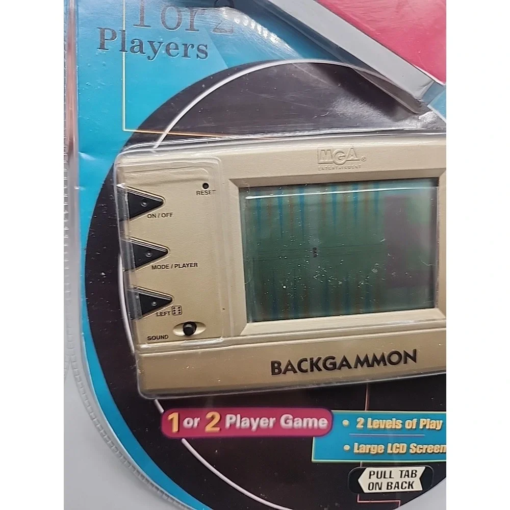 Vintage Electronic Handheld Backgammon Game MGA Entertainment 1999 1-2 Players